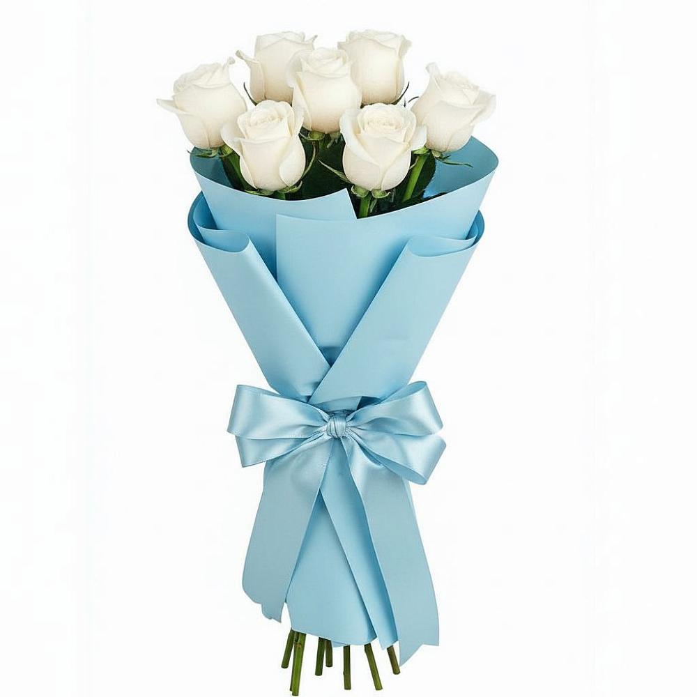 Букет 7 белых роз Проуд в Кубе