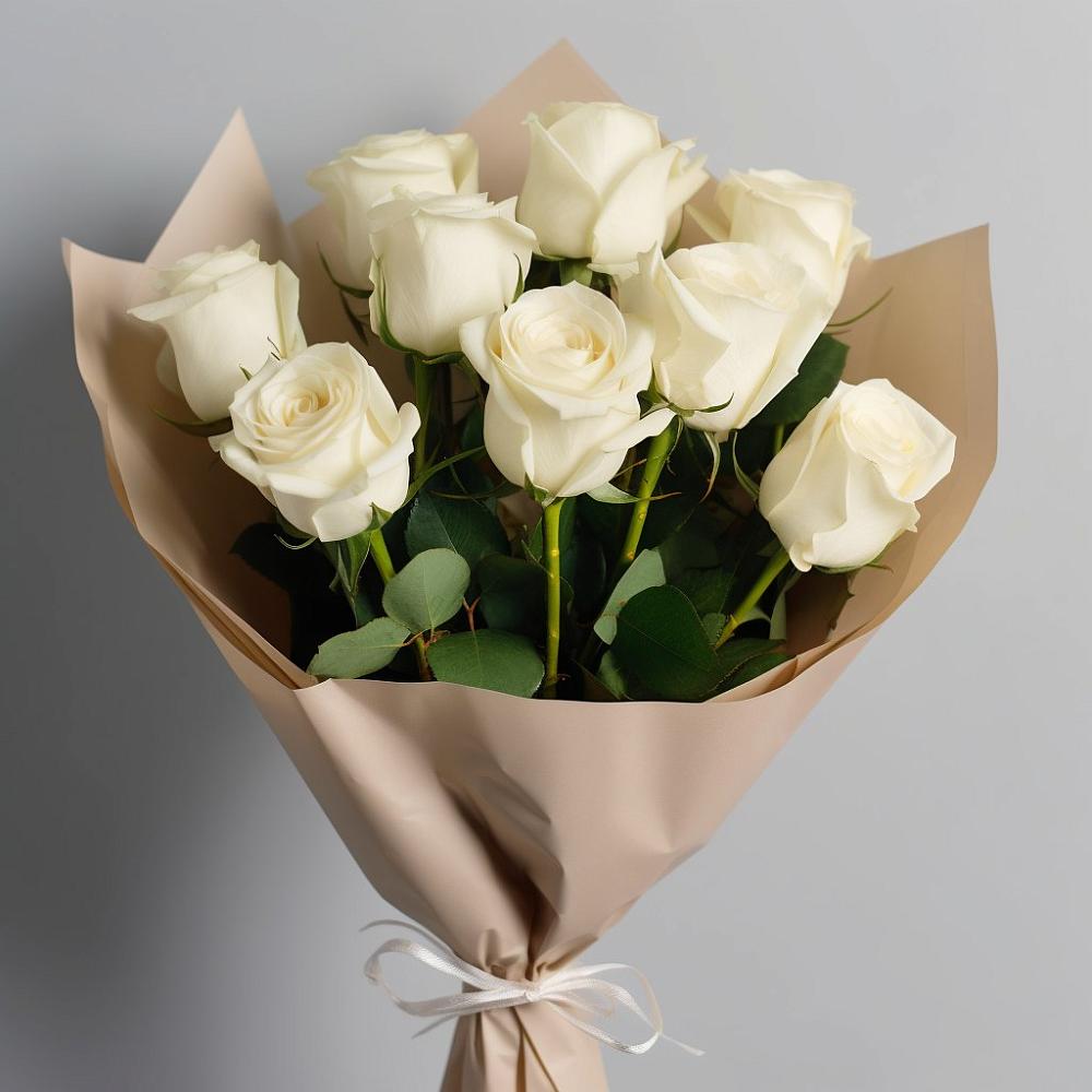 Букет 9 Белых роз Эдлесс Лав в Кубе