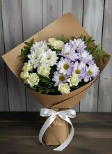 Букет цветов из:  Хризантемы и Розы в Кубе