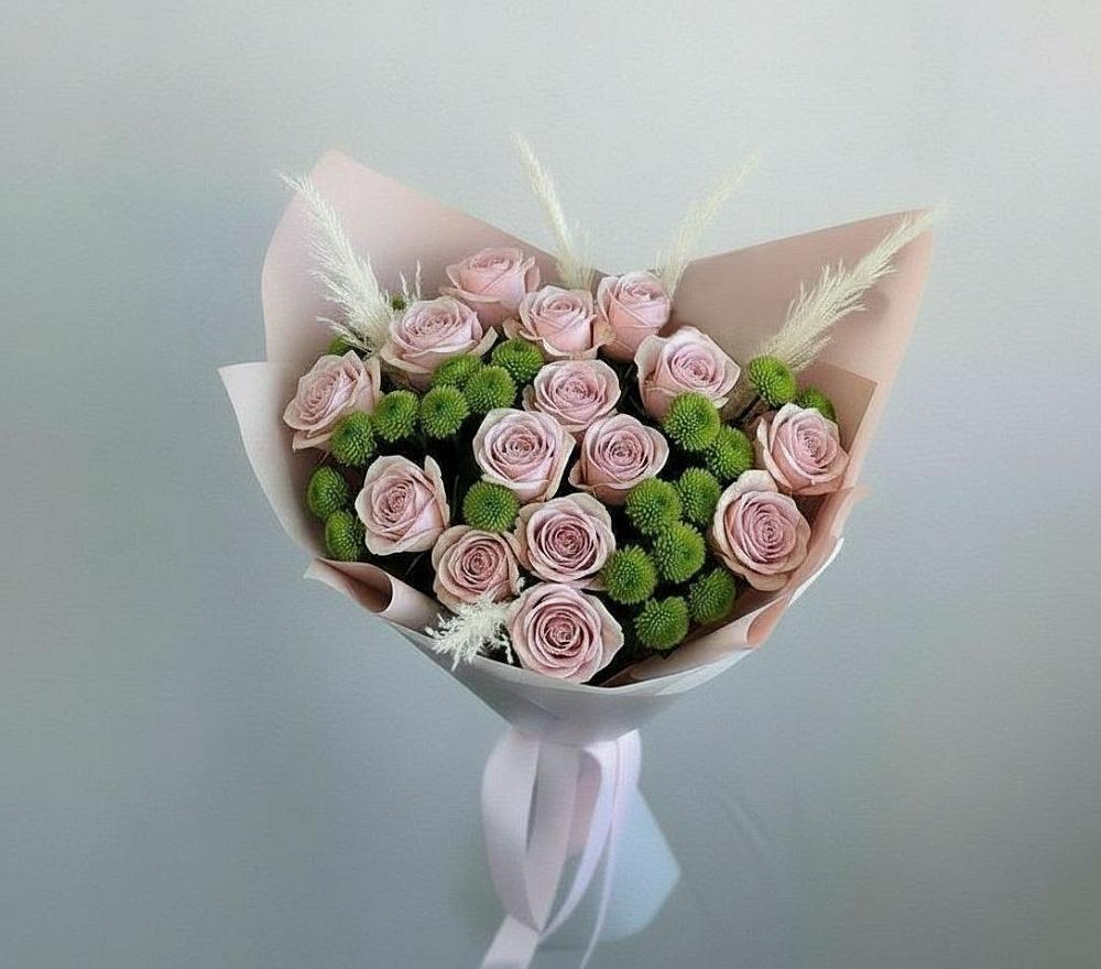 Букет цветов из: Розы и Хризантемы в Кубе