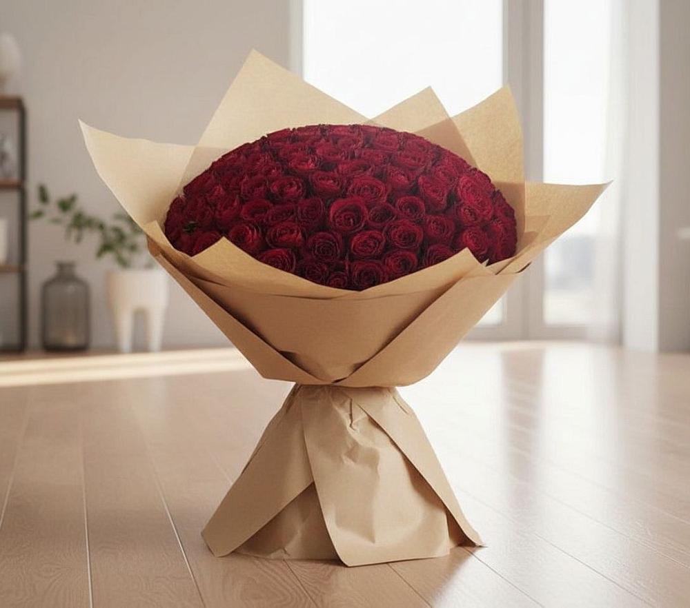 Букет 101 Красная роза в Кубе