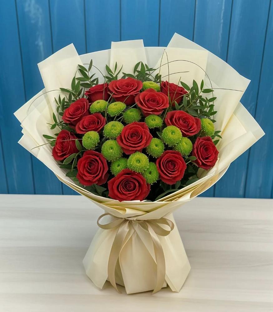 Букет цветов из: Розы и Хризантемы в Кубе